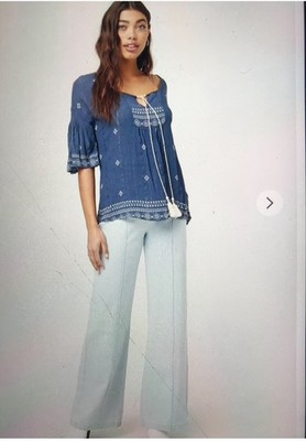 For Ever 21 New Blue Top Hippie Style Women Size Small