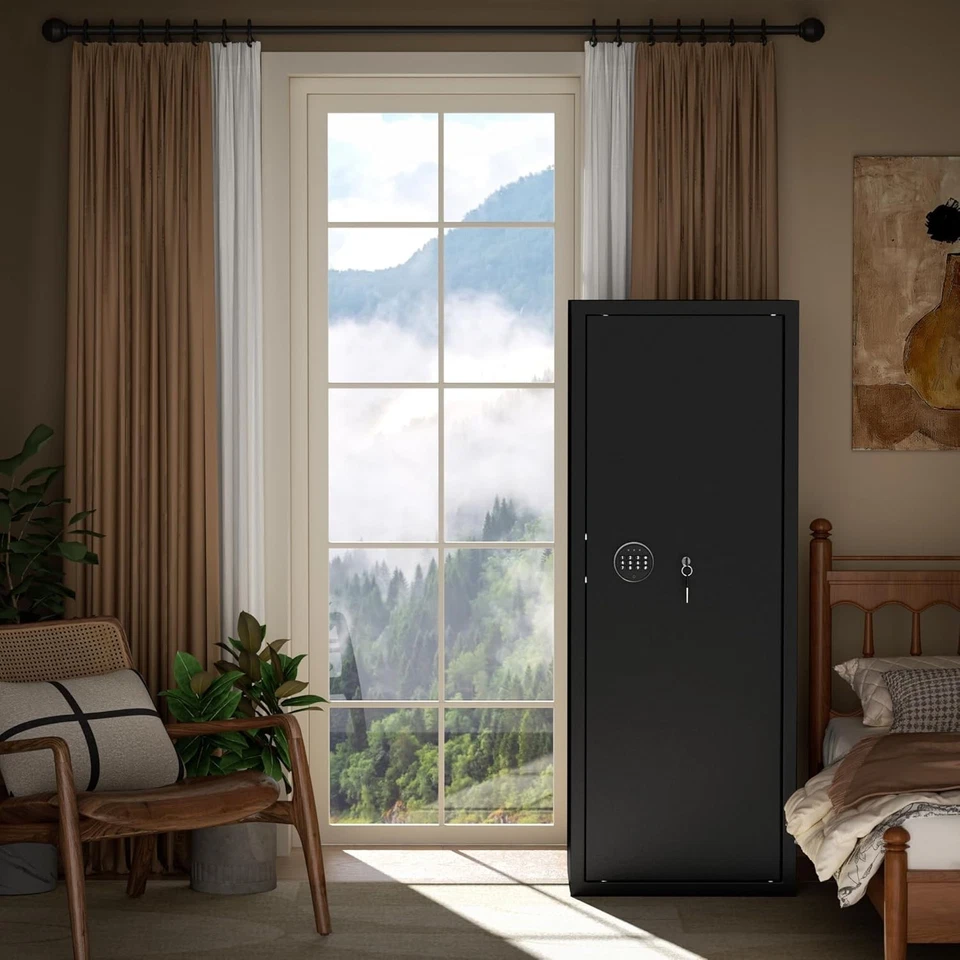 Caja fuerte para armas 12-15 para rifles, caja fuerte para armas ignífugas para rifles y pistolas Foto 2 de 4