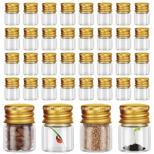 200 Pcs 5 ml Mini Glass Bottles with Aluminum Cap Tiny Jars Mini Glass Jars S...