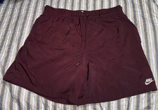 Men  s Nike Club Woven Flow Shorts Size Large Burgundy As-Is FLAWED