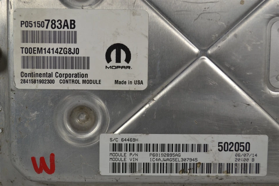 Unidad de control del motor P05150783AB DODGE Challenger 2014 módulo ECU ECM 3K6 375 B6 Foto 3 de 4