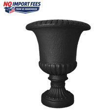 Tusco Products 26.5 Inch Black Flower Planter Urn Outdoor Indoor Plastic Pot