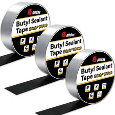 3 Pack Butyl Sealant Tape 2" x 90' - Double Sided Waterproof Vapor Barrier