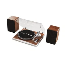 KORUS Record Player with External Speakers,Bluetooth Turntable,Belt-Drive 