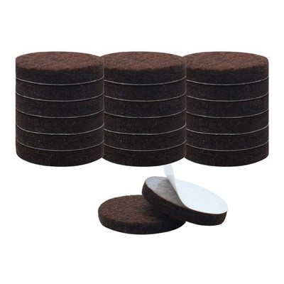 uxcell 20pcs Furniture Pads Round 1 1/4'' Dia Self-Stick 32 x 5mm, Dark Brown