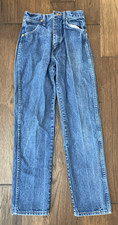 VTG Wrangler 14MWZG Jeans Womens 5X30 Blue Denim Straight Leg Made In USA