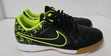 Nike Tiempo Youth Size 5.5Y Rio II 631523-007 Black Yellow Indoor Soccer Shoes