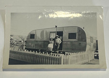 Vintage 1940s Spartan Manor Travel Trailer Photo Western Cowboy House Snapshot Vintage 1940s Spartan Manor Travel Trailer Photo Western Cowboy House Snapshot