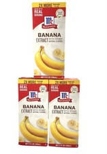 McCormick Banana Extract Non GMO 2oz Lot Of X3 Bottles Made With Real Banana