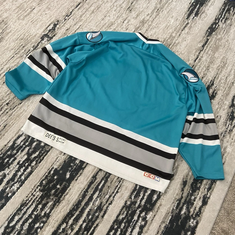 Vintage 90's CCM San Jose Sharks NHL Hockey Jersey Mens Shirt Rare Hype Size XL - Image 4 of 4