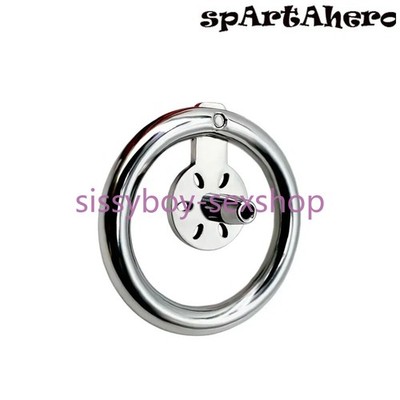 Flat Men's Male Chastity Cage Device with Black PU Belt Wearable Chastity Lock