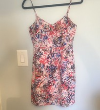 J Crew Spaghetti Strap Lined Bright Floral Dress Women's SZ 0