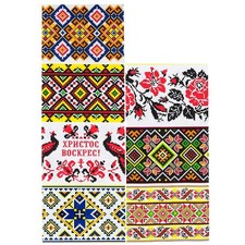 7  Floral Motifs Ukrainian Easter Egg Decorating Wraps Heat Shrink Sleeves