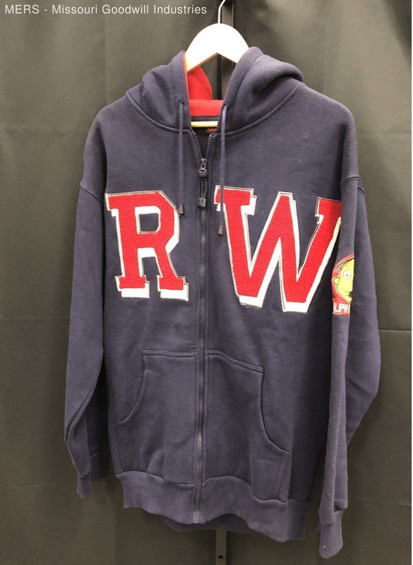 Vintage 2002 The Simpsons Ralph Wiggum Full Zip Hoodie Jacket Navy Blue Sz L