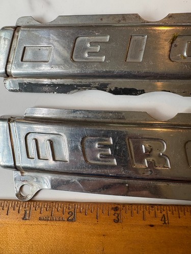 Paar Ford Mercury Eight Metall Auto Abzeichen Placque Emblem Automobil Set 9 3/8" - Bild 2 von 6