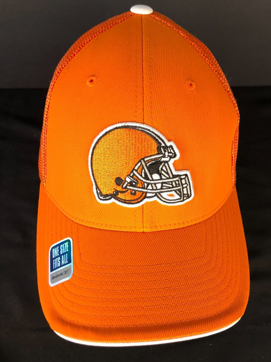 Reebok NFL Team Cleveland Browns Mesh Truckers Cap Snapback Orange Hat