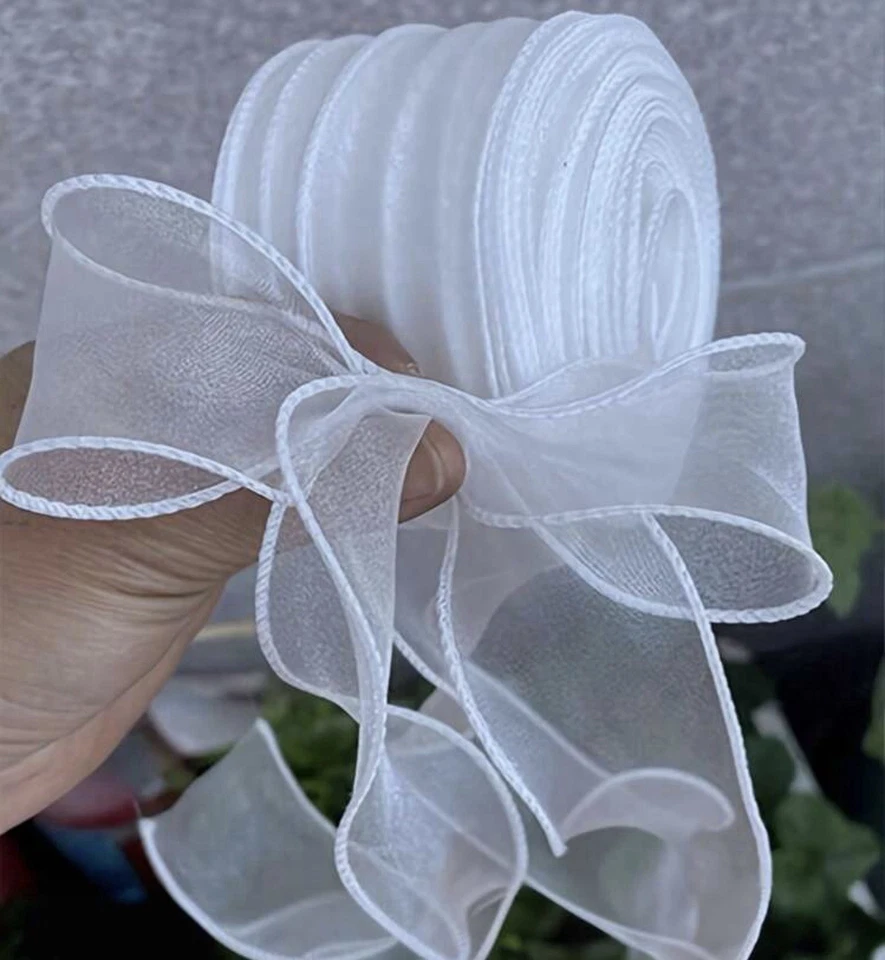 50 ярдов органза Рождество | праздничная лента| для елки | упаковка | совершенно новый - Изображение 3 из 3