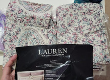 NEW Ralph Lauren Claudia 2 pillow shams full/queen reversible paisley/floral