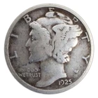 1925-P Mercury Dime VG Very Good 90% Silver