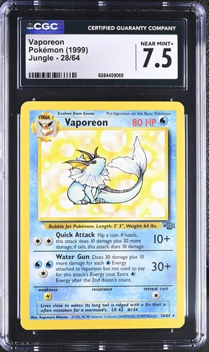 Vaporeon (Unlimited) graded CGC 7.5 for sale on eBay