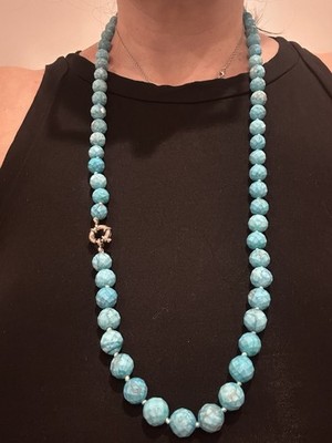 Choice Blue Amazonite Graduated Rondelle Beads 18'' strand Temporary Strand