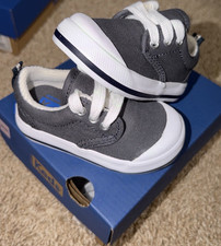 Keds White Canvas Unisex Baby  Toddler Sneakers Lace Up Non-Slip Casual Size 4