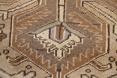 Antique Muted Tribal Geometric Heriz Area Rug Hand-knotted Wool Living Room 8x11 - Picture 8 of 12