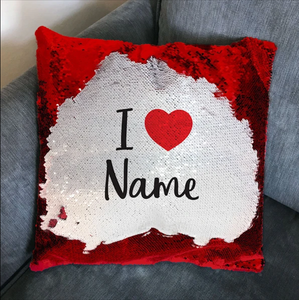 personalized sequin pillow