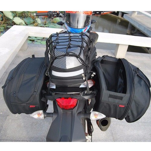 US Motorcycle Bike Pannier Bags Luggage Saddle Bags &Rain Cover 36-58L Sturdy - Picture 10 of 15