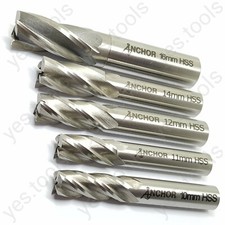 Anchor HSS End Mills SET 10mm - 16mm Milling Cutters Straight Shank 