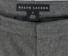 Ralph Lauren Black Label Pants 8 Wool Cashmere Gray Straight Leg Trousers