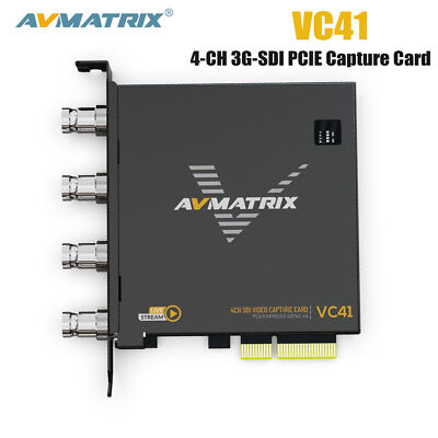 AVMATRIX VC41 4-Channel 3G-SDI PCIE Capture Card 1080p60 200Mbps FHD Recording