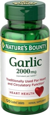 Garlic Tablets, Heart Health, 2000 Mg, Order Free Coated Tablets, 120 Ct