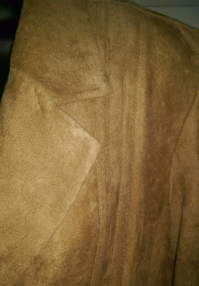 Studio I женщин Blazer Куртка Пальто размер 18 замша верблюд черный новый - Изображение 3 из 4