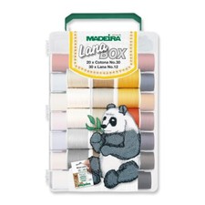 Madeira Lana & Cotona Box Maschinenstickgarn Quilten & Klöppeln 52 Spulen+Nadeln