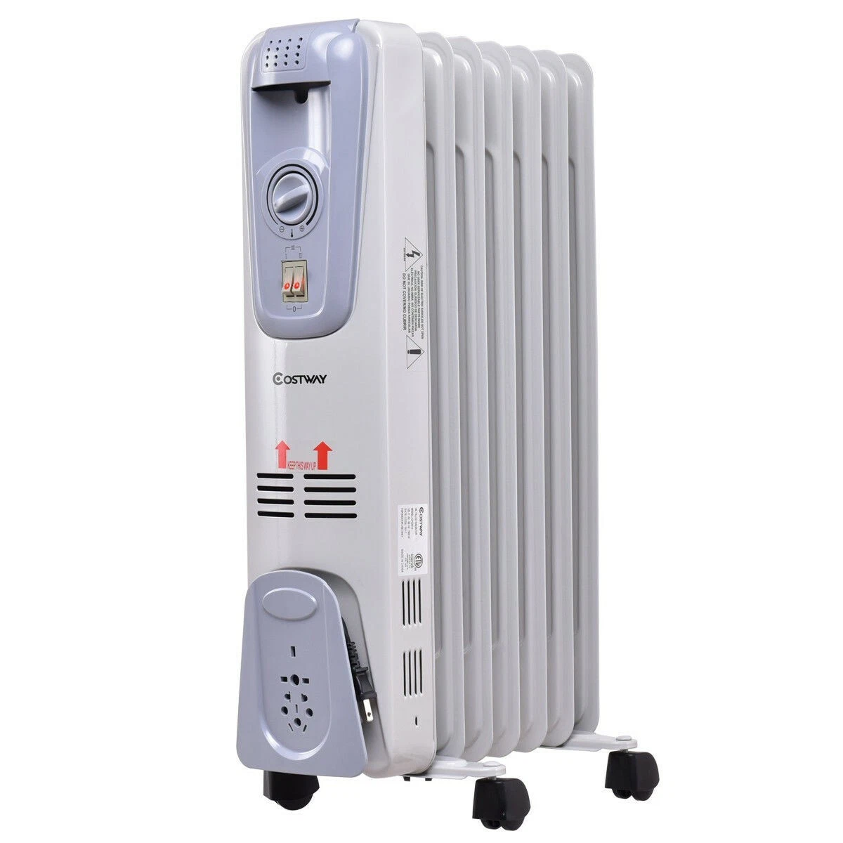 Electric Space Heater Oil Filled 1500 W 7-Fin Thermostat Radiator Energy  Saving | eBay