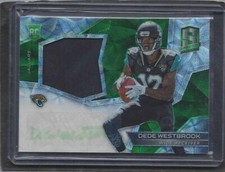 DEDE WESTBROOK 2017 SPECTRA GREEN PRIZM RPA ROOKIE PATCH AUTO RC #D 22/50