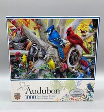 MasterPieces Audubon 1000 Piece Jigsaw Puzzle "Backyard Birds" Linen New in Box