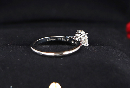 $15,000 Cartier 0.93ct VS1 Round Diamond Solitaire 1895 Platinum Engagement Ring - Picture 10 of 11