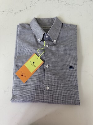 New ETRO Milano Classic Linen shirt, sIze XXL  Made in Italy. Black/white Check