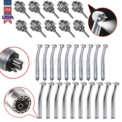 1-10Pcs NSK Style Dental Fiber Optic LED E-generator Handpiece 2/4 Holes Rotor