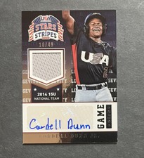 2015 Stars & Stripes Game Gear Patch CORDELL DUNN JR. Auto /49 Blue Ink