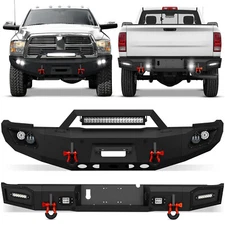 Front /Rear Bumper for 2010-2018 Dodge Ram 2500 3500 Off-Road Pickup Truck Black