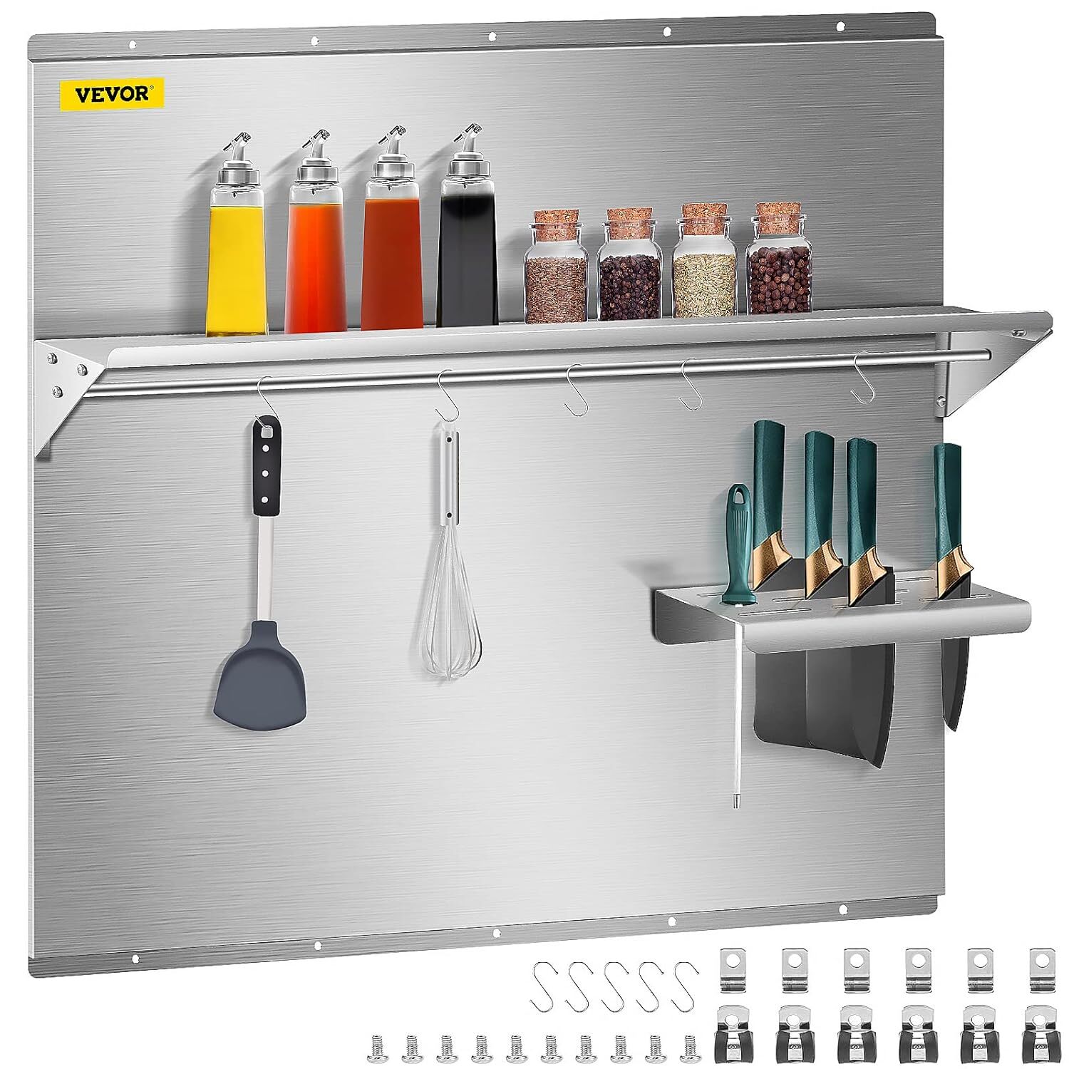 VEVOR Range Backsplash with Shelf 36 x 29.5 Inch Range Hood Wall Shield, Stain