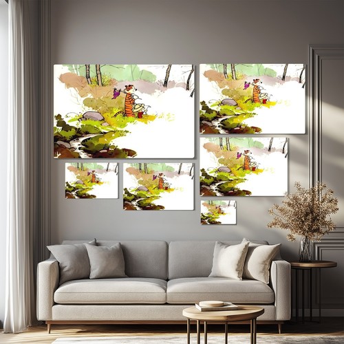 Calvin und Hobbes Leinwand Wandbild Kunstdruck - Kinder Cartoon gerahmt Wandbehang - Bild 8 von 11