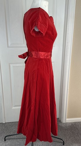 Fit N Flare Dress Velvet Satin Trim Cocktail Holiday Party Christmas Sz S Vtg - Picture 13 of 16