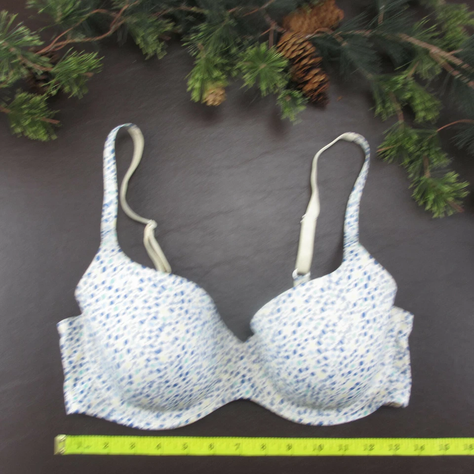 Sujetador Ambrielle Talla 36C Azul Lunares Acolchado Con Aros Cierre Ajustable Espalda Foto 2 de 4