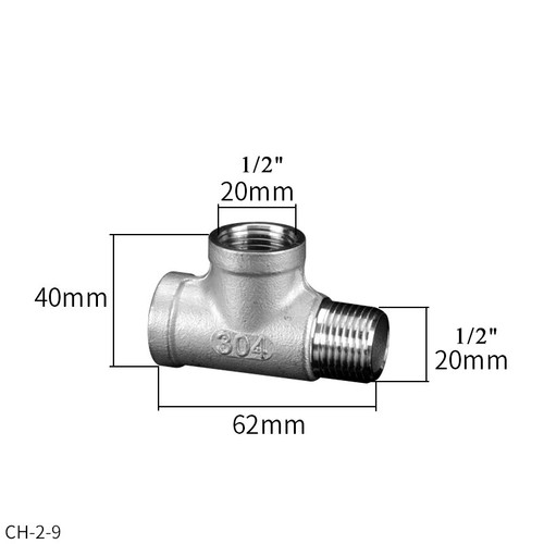 304 Stainless Steel 3-Way Male Female Connector Pipe Fitting 1/4" 3/8" 1/2" 3/4" - Picture 21 of 32
