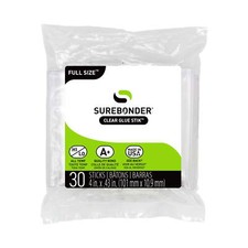 Surebonder All Purpose Clear 4-inch Full Size Hot Glue Sticks - 30 Pack,White 0.28 per gallon