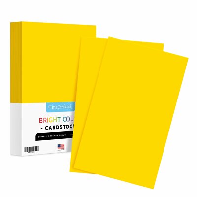 8.5 x 14'' Sun Yellow Bright Color Cardstock Paper, 65lb Cover, 250 Sheets